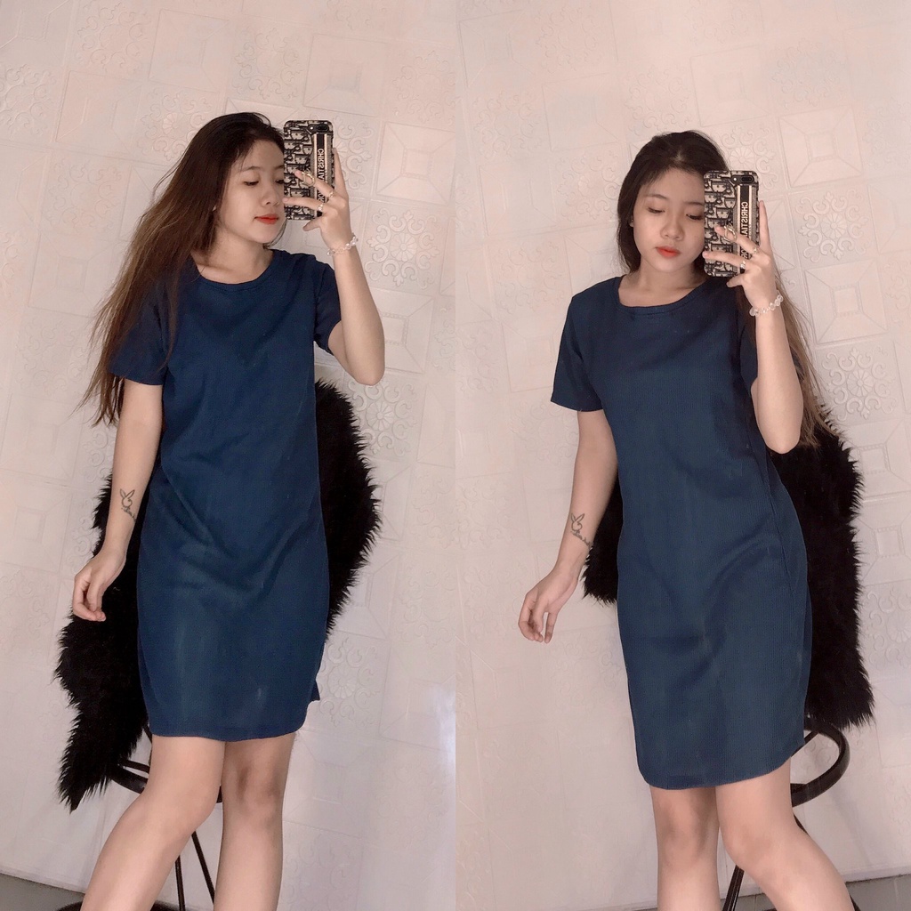 Váy Body Nữ - Đầm thun cotton dáng xoè basic phong cách Hàn Quốc - LUXCY