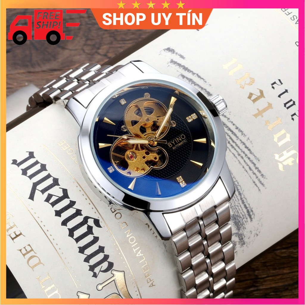 🎁 [Tặng Kính Mát 59k] Đồng Hồ Nam Byino Cơ Lộ Máy Cực Chất Lượng 🎁 | BigBuy360 - bigbuy360.vn