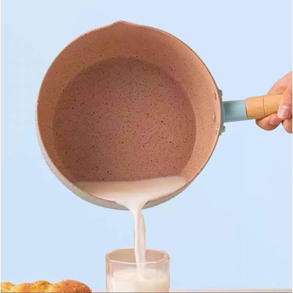 Chảo đá nấu đồ ĂN DẶM cho bé chống dính cao cấp size 18 xuất Nhật Chảo chống dính đáy từ sâu lòng phủ ceramic vân tổ ong