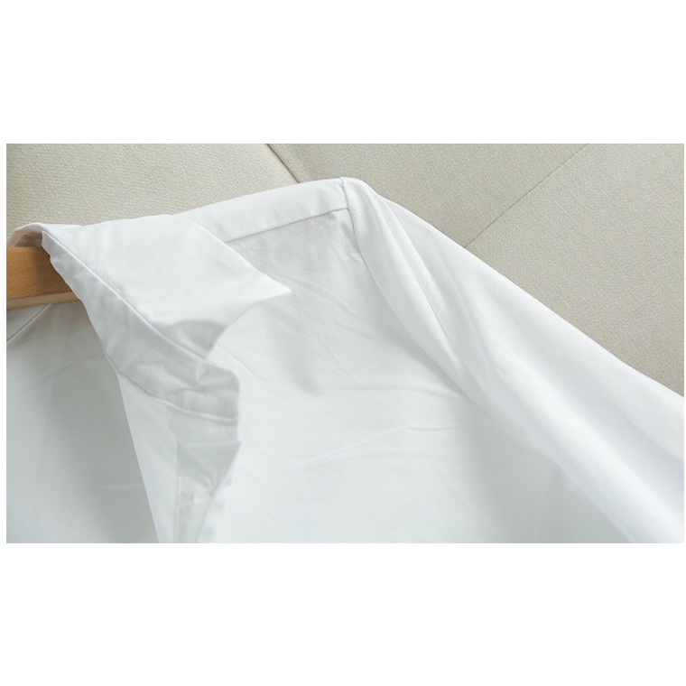 Áo sơ mi trắng cổ đức công sở phong cách Hàn Quốc chất liệu mềm mịn không bai xù nhão Mái Em _A7015