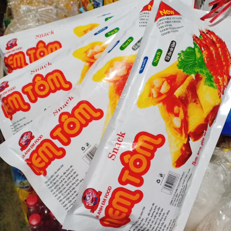 Bịch 30 Gói Nem Tôm Snack Nem Tôm Đồ Ăn Vặt Trẻ Em