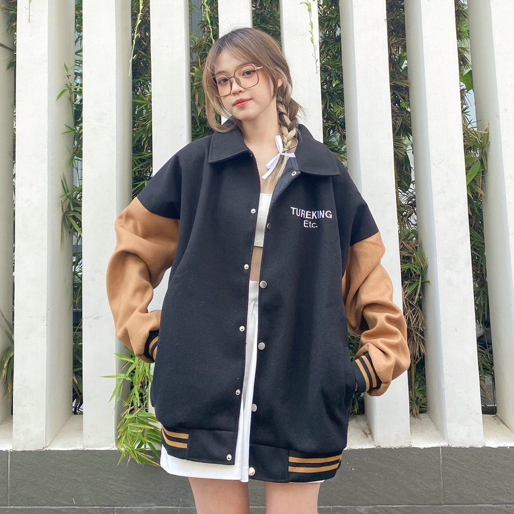 Áo Khoác Bomber nam ETC vải nỉ dạ lót dù có túi trong 2 lớp dày dặn form rộng unisex thu đông giữ ấm- SHOP MAYLAN