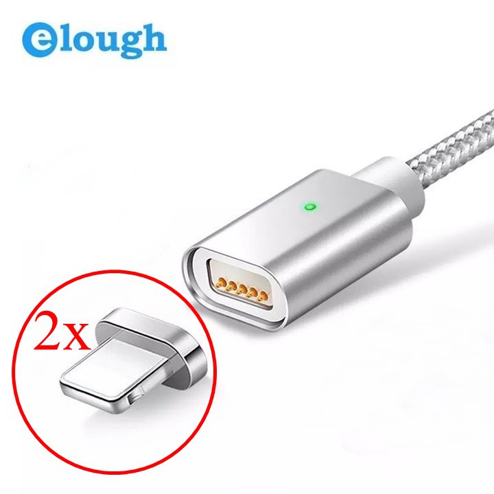 Cáp Sạc Hít Nam Châm 2.4A Elough E04 Kèm 2 Đầu Lightning Iphone Hàng Chính Hãng Phân Phối