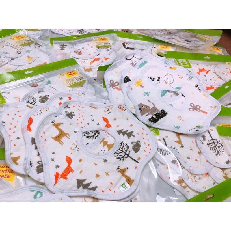 Set 3 Yếm Hoa Chống Thấm Mipbi