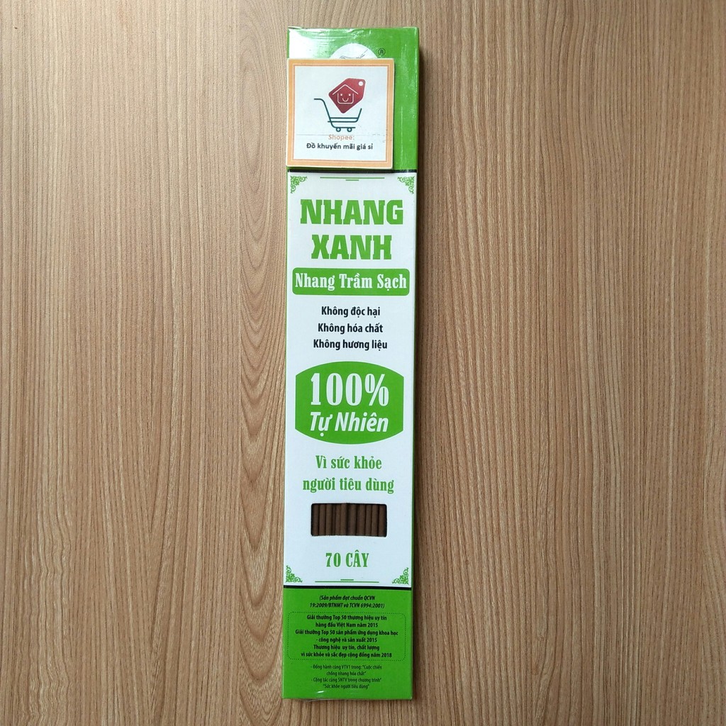 Nhang Xanh trầm hương 100% thiên nhiên [HỘP 70G] ít khói, an toàn cho sức khoẻ