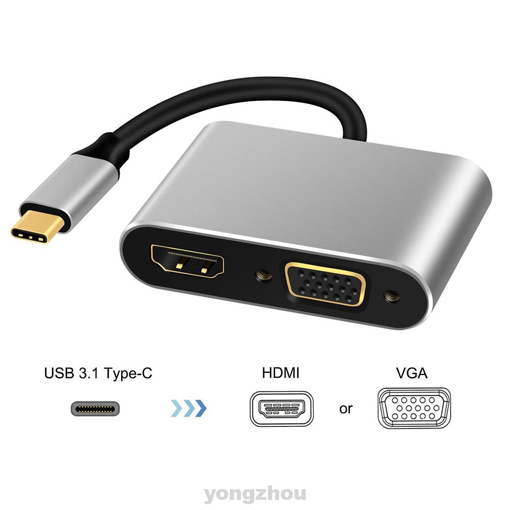 Type-C To HDMI VGA Practical Converter Audio Data Transmission USB 3.1 4K Adapter