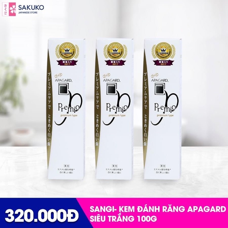 Kem Đánh Răng Apagard siêu trắng 100g-[SAKUKO - Hàng Nhật Nội Địa]