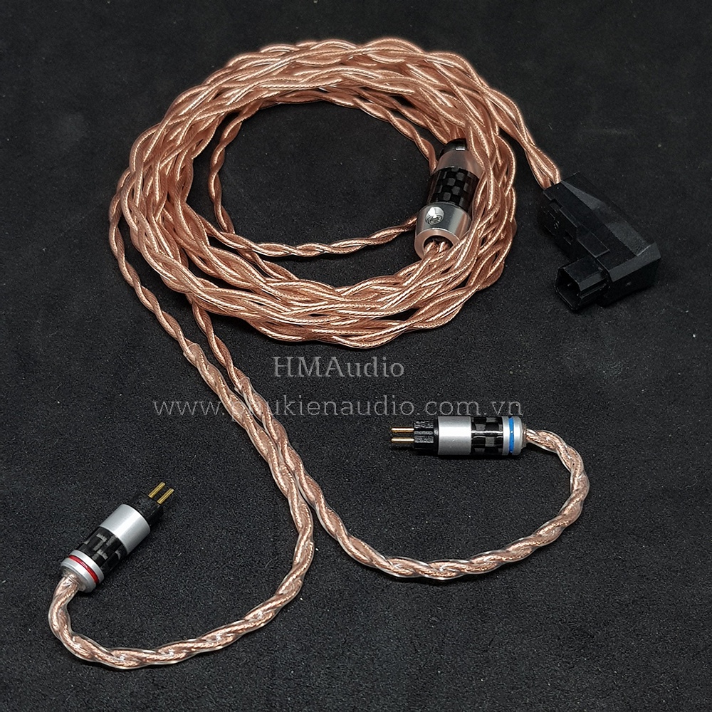 Dây tai nghe đồng 7N OCC Litz 24AWG 1.2mm tết 4 - Connetor IM03/50/70 A2DC IE80/80s IE40Pro IE100/400/500 IE300/900 2Pin
