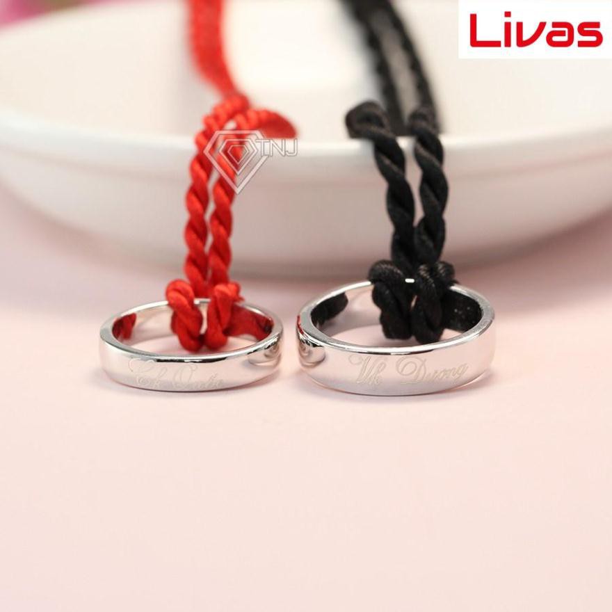 Dây chuyền đôi cho các cặp tình nhân, vòng cổ đôi bạc tình yêu khắc tên DCD0025 - Trang Sức LIVAS