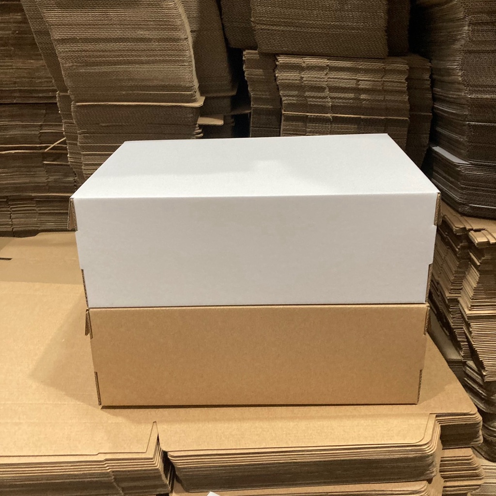 Hộp đựng giày bằng giấy carton nắp liền nhiều SIZE màu trắng