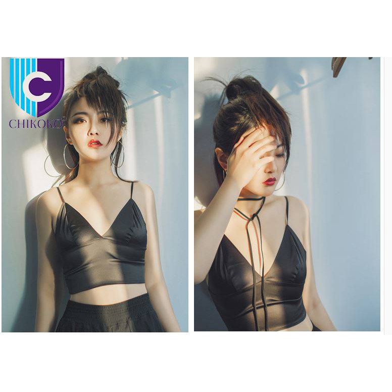 Áo lót lụa mềm, min, sexy quyến rũ cổ V - H64