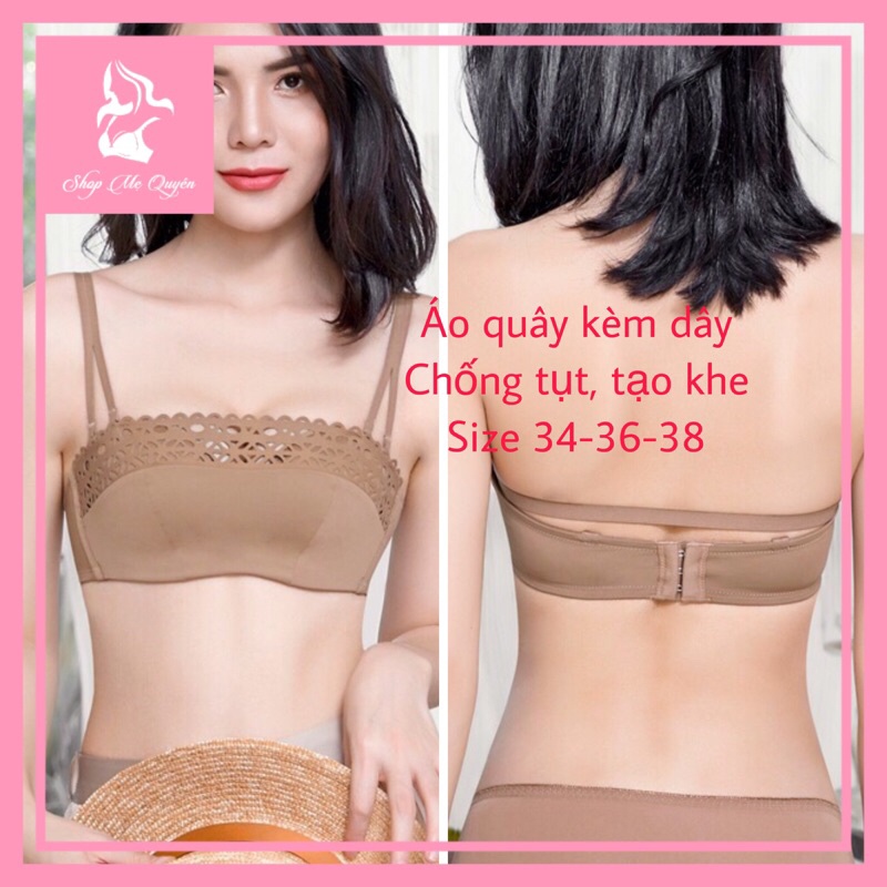 Áo lót, áo ngực chống tụt kèm dây cao cấp mặc hở vai, chất liệu ren đan mịn mút xốp thông hơi nâng ngực cực đỉnh