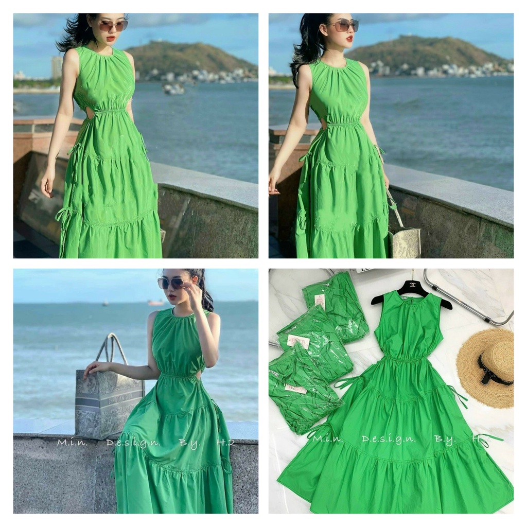 Đầm Váy Nữ Kiểu Nhún Bèo Cao Cấp Chất Lụa 100 Phong Cách Thời Trang Đi Chơi, Dạo Phố Du Lịch Biển Cực Sành Điệu QCS