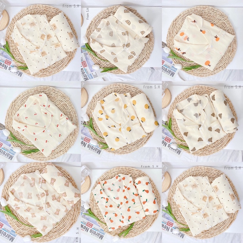 [ ẢNH THẬT ] Pijama cổ nơ/cổ bẻ dáng dài hoạ tiết xinh xắn. Bộ ngủ nữ hoạt hình dễ thương | BigBuy360 - bigbuy360.vn