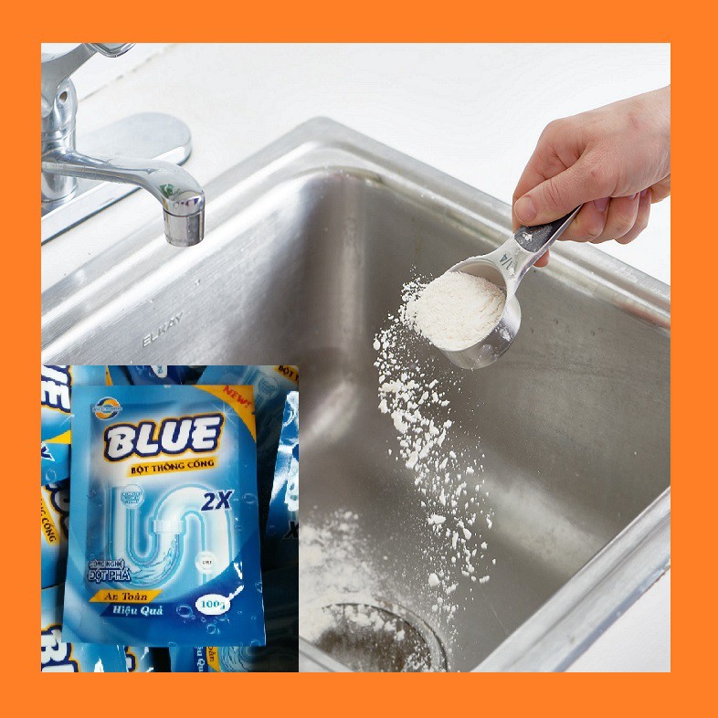 Bột thông cống Blue 100g - bột thông cầu cống nghẹt 100gram