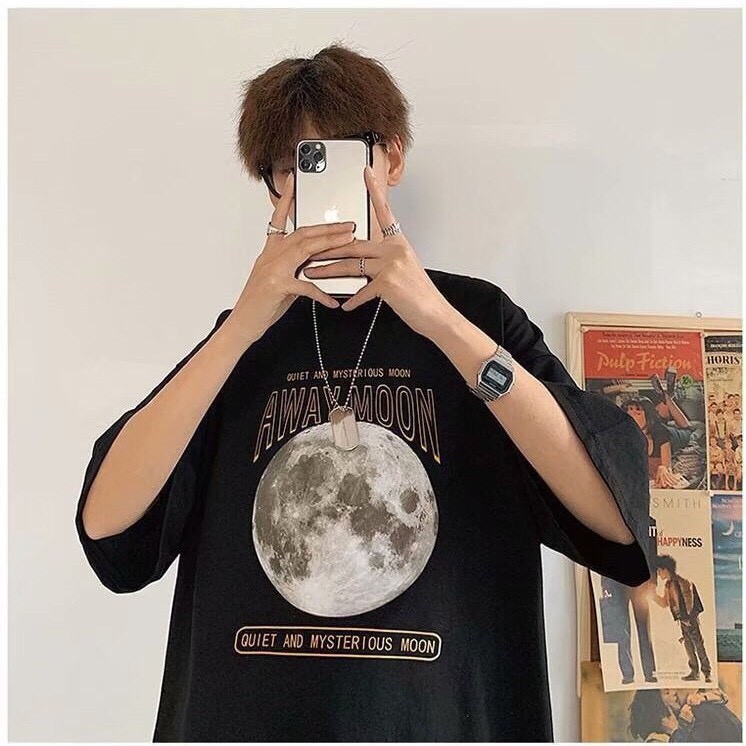 Áo Thun UNISEX MOON 2 Màu Trắng Đen | BigBuy360 - bigbuy360.vn