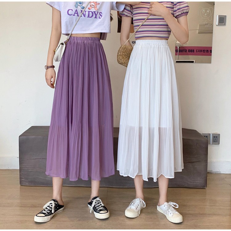 Chân Váy Voan Dài Xếp Ly Thời Trang Hàn Quốc Cho Nữ | BigBuy360 - bigbuy360.vn