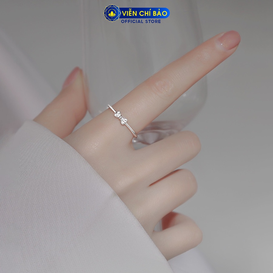 Nhẫn bạc nữ hình nơ đính đá chất liệu bạc 925 thời trang phụ kiện trang sức nữ Viễn Chí Bảo N400880