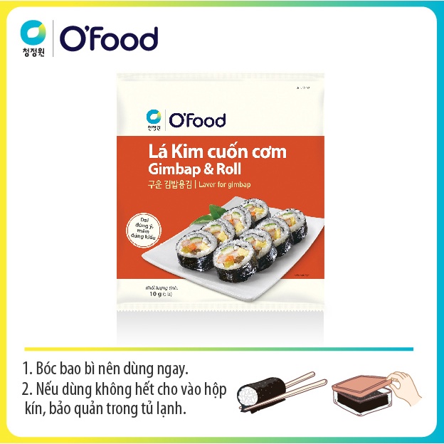 [THÙNG 64 GÓI] Rong biển / lá kim cuốn cơm Hàn Quốc O'food 10g