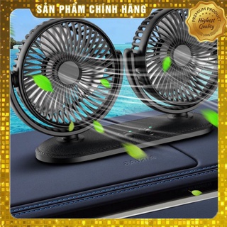 🚐🚕Sản phẩm quạt máy đôi mini xoay 360 độ, sử dụng trên ô tô và bàn làm việc/công suất 12W - Mã DC201