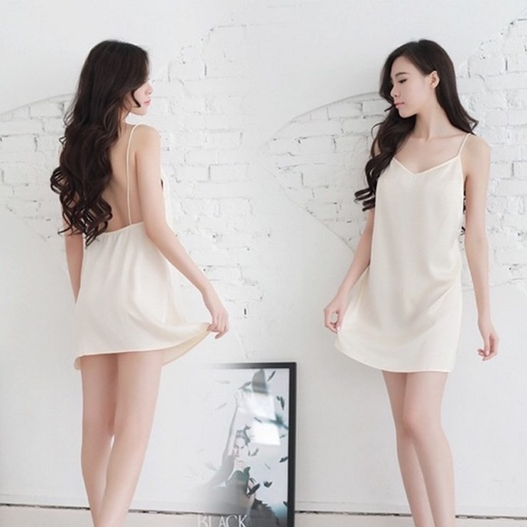 💎Siêu Hót 💎 Váy Ngủ 2 Dây Phi Lụa Hở Lưng siêu đẹp 5048💎💎💎