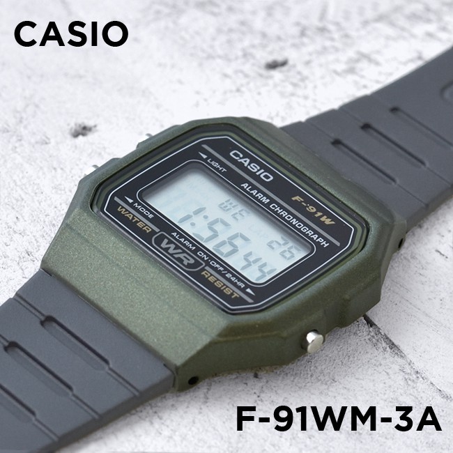 Đồng hồ unisex dây nhựa Casio chính hãng Anh Khuê F-91WM-3ADF (35mm)