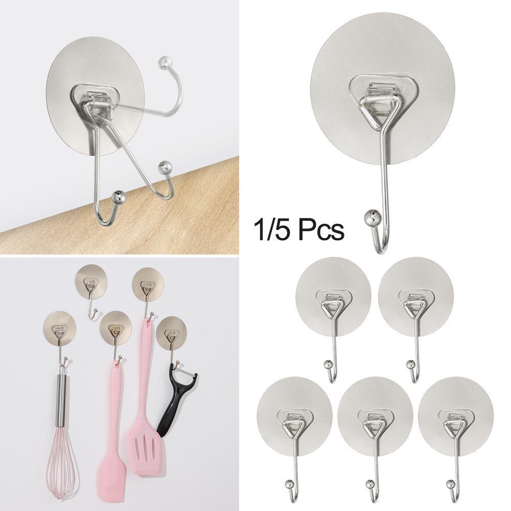 Set 1 / 5 Móc Treo Đồ Dán Tường Cỡ Lớn Tiện Dụng Cho Phòng Tắm / Nhà Bếp