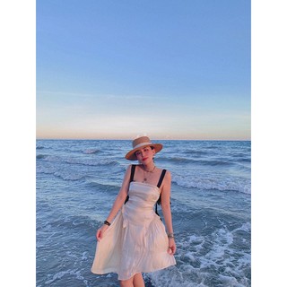 Đầm dạo phố hai dây đen, tùng xòe tung tăng - Omi Dress