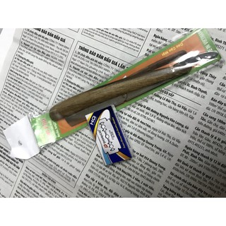 Dao Cạo Râu Tóc Mặt Tỉa Chân Mày Cán Gỗ Đa Năng Tặng Kèm 10 Lưỡi Cạo Dorco Hàn Quốc