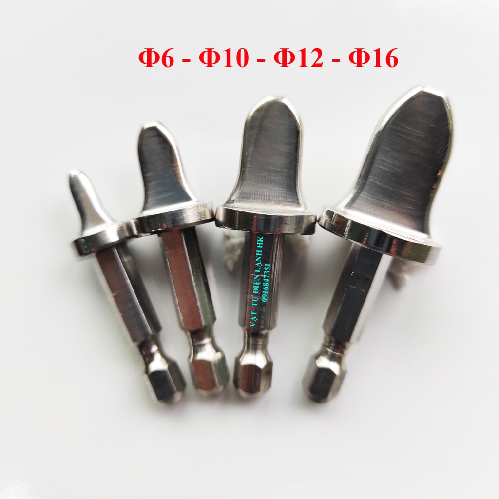 Mũi loe ống đồng bằng khoan [ INOX 304 ] phi 6 - 10 - 12 - 16 loe lã ống bằng máy bắt vít cầm tay