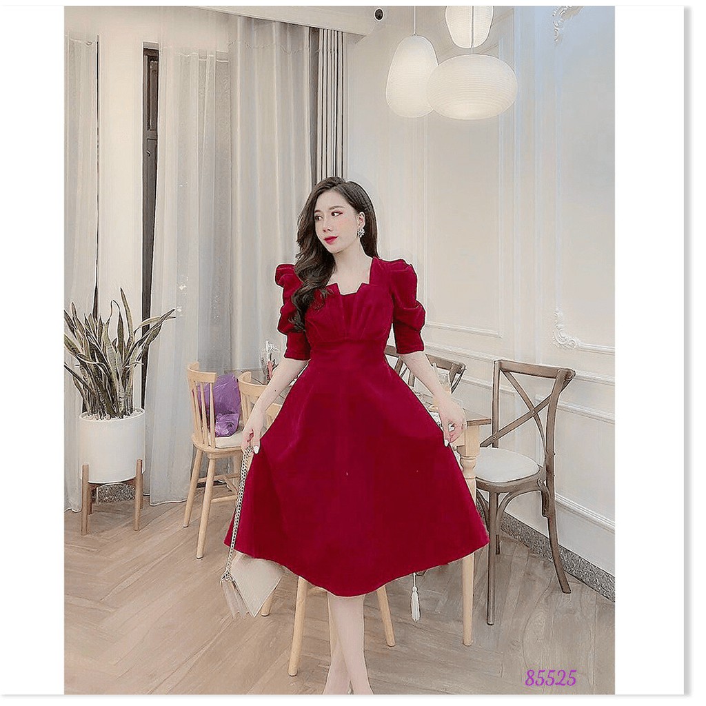 ĐẦM COTTON LẠNH,HỌA TIẾT TRƠN 2 MÀU XINH XẮN NHƯNG KHÔNG KÉM PHẦN SANG TRỌNG LANA FASHION