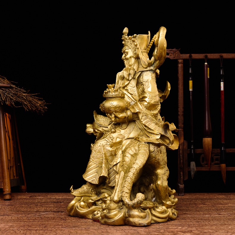 Tượng thần Tài Triệu Công Minh bằng đồng thau cỡ trung phong thủy Hồng Thắng