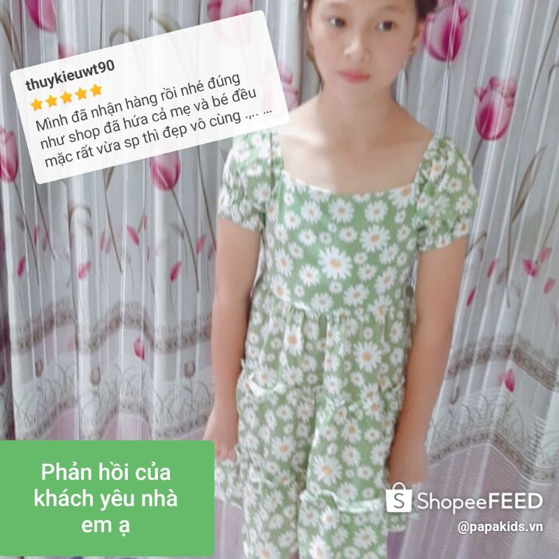 [Chính hãng Momby size 10-65kg] váy hoa cúc cho mẹ và bé siêu xinh chất lụa đũi mềm cao cấp