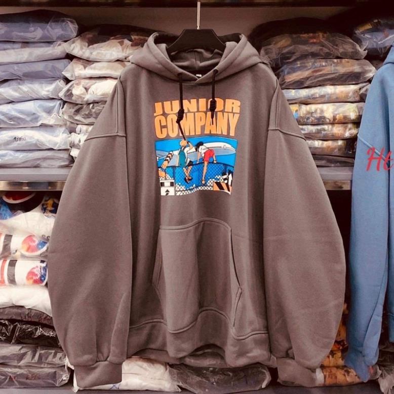 Áo hoodie nỉ mũ màu nâu 5D Junior Ht