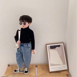 Áo len thun cổ lọ cao cấp cho bé