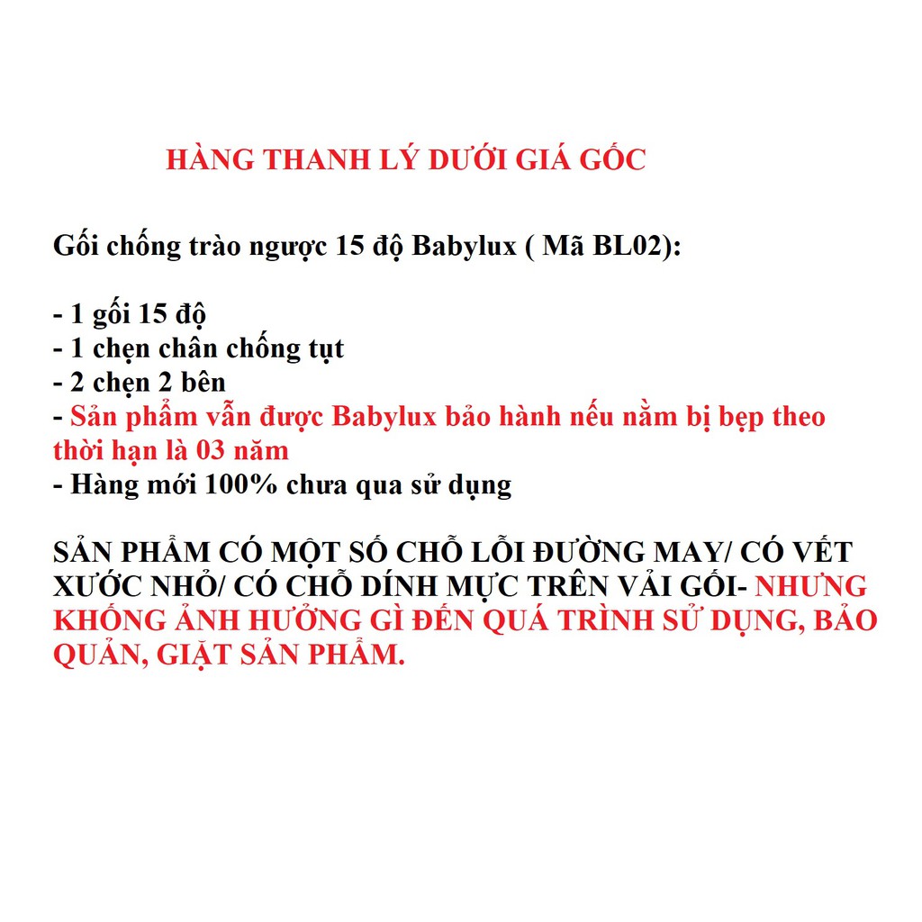 Gối chống trào ngược 15 độ babylux