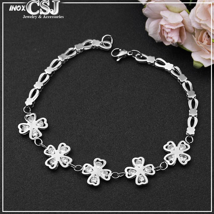 Lắc tay cỏ 4 lá may mắn