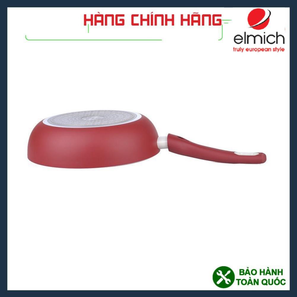 Chảo chống dính Elmich 20cm, chảo chống dính sâu lòng màu đỏ Elmich, dùng cho mọi loại bếp