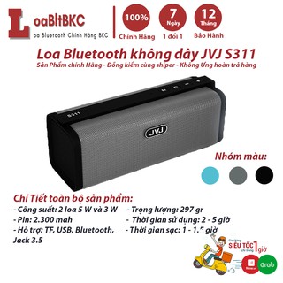 Loa Bluetooth không dây S311, Loa di động Hỗ Trợ Thẻ Nhớ, Usb, Jack 3.5mm âm thanh sống động Bh 12 Tháng