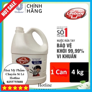 Hoả Tốc Nước rửa tay Lifebuoy Bạc che chở Can 4kg, giúp sạch khuẩn và chăm sóc  khỏi 99.9% vi sinh vật tốt hơn hết trên