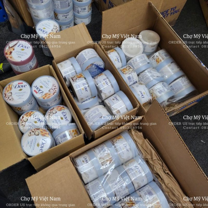 NHẬP MỸ -  TẨY DA CHẾT BODY DOVE 298G ORDER WALMART USA