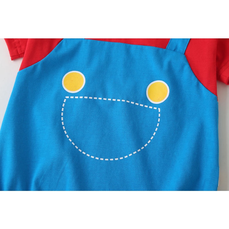 Bộ áo liền quần tay ngắn in họa tiết hoạt hình dễ thương cho bé sơ sinh