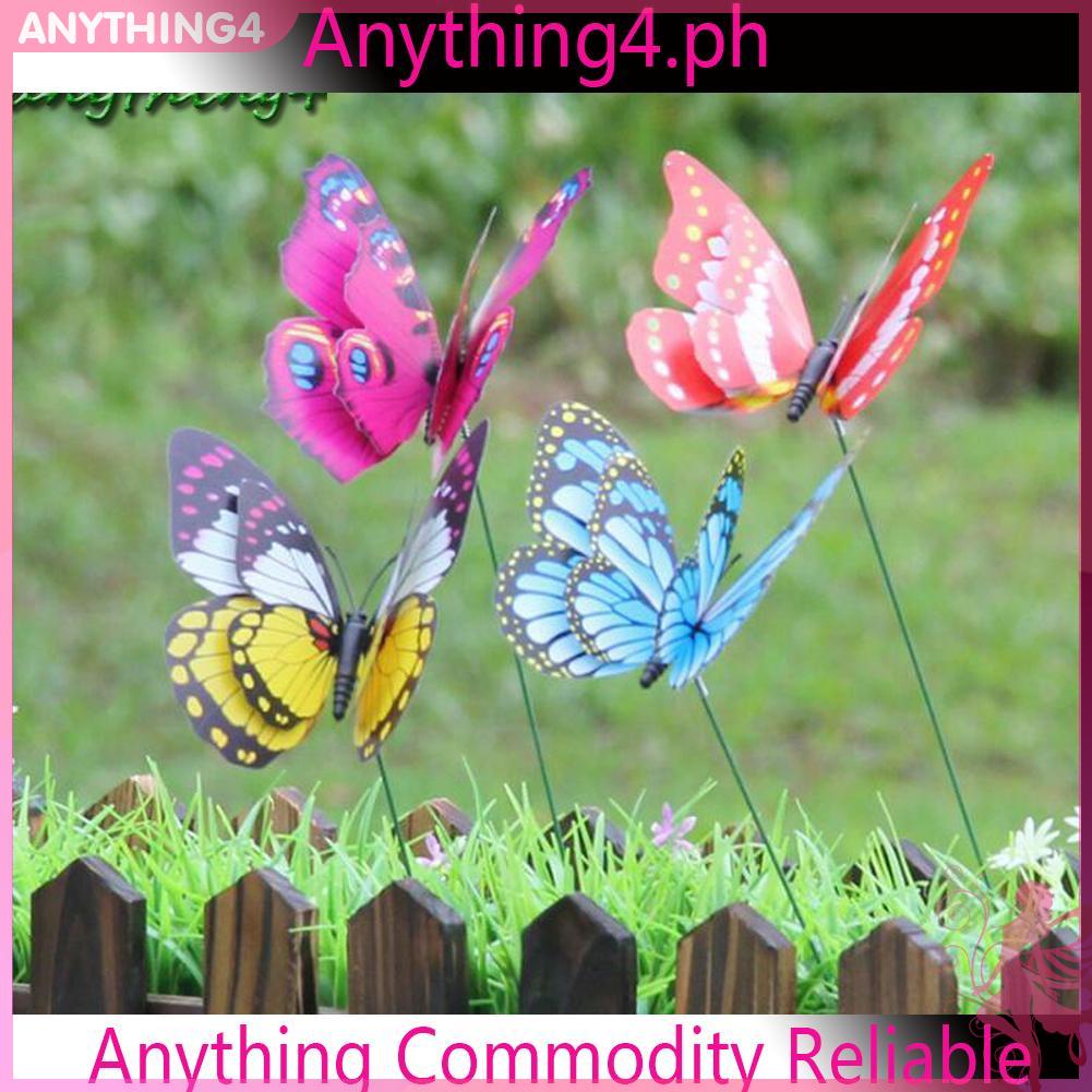 Set 4 con bướm giả 3D bằng PVC trang trí vườn cây