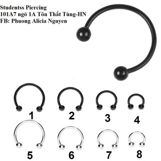 combo 10 khuyên chữ u (bi tròn 4mm)