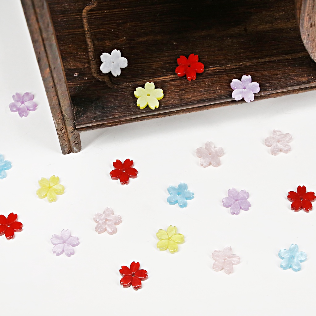 Hạt Cườm Acrylic 10mm Hình Hoa Anh Đào Nhiều Màu Sắc Làm Trang Sức Thủ Công diy