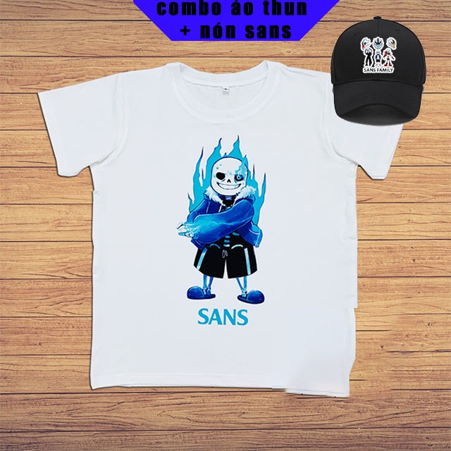 SALE Combo Áo thun và nón in hình bé sans family pháp sư biệt đội gangster