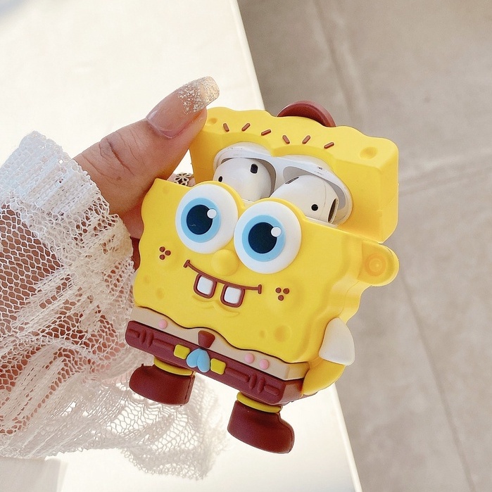 Vỏ Bảo Vệ Hộp Sạc Tai Nghe AirPods3gen / AirPods3 / 2Gen / AirPods3 Hình Spongebob Ốp