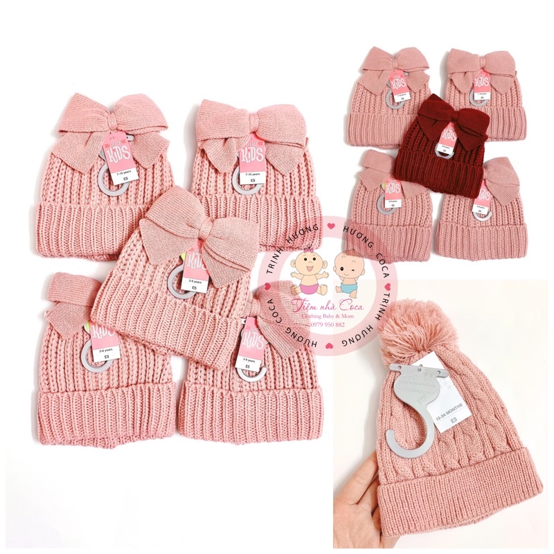 Mũ len siêu xinh cho bé gái săn sale