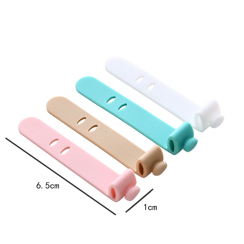 Set 4 Dây Đai Buộc Cố Định Tai Nghe, Dây Sạc Chống Rối Bằng Silicon Tiện Dụng