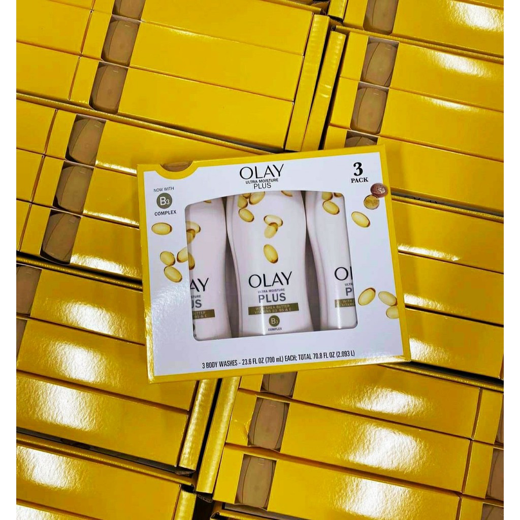 SỮA TẮM OLAY VÀNG OLAY ULTRA MOISTURE PLUS+ 700ML X 3 chai_ MẪU MỚI NHẤT_HÀNG MỸ CHÍNH HÃNG